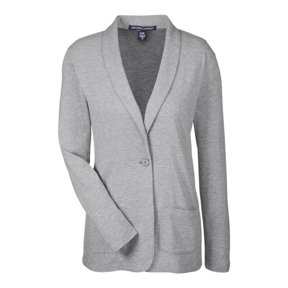 Devon & Jones Women's Perfect Fit Shawl Collar Cardigan / GREY HEATHER